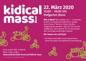 Externer Veranstaltungshinweis - kidical mass Bonn- Kinder auf das Rad!